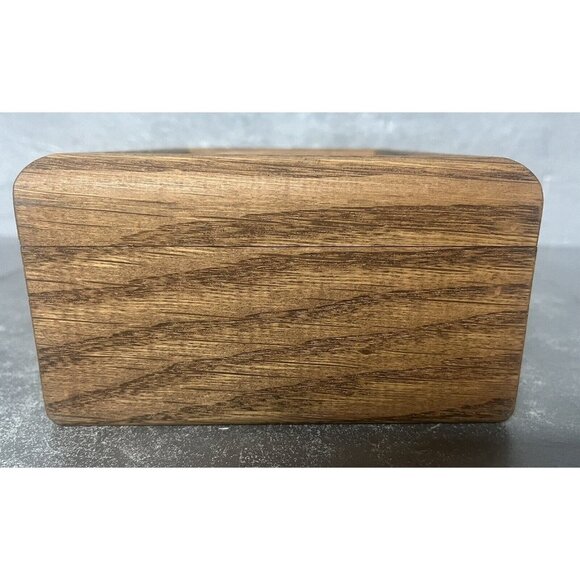 VTG‎ Wooden Hinged Jewelry Trinket Box Flowers Butterfly Glass Top Mirror Bottom - Picture 4 of 7